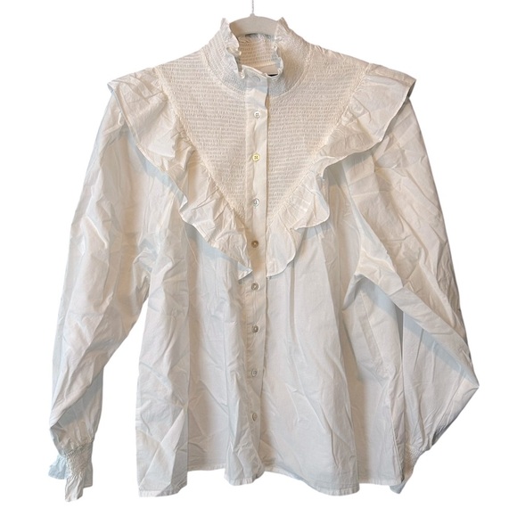 French Connection Organic Cotton Rhodes Poplin Smock Top/Blouse - Picture 10 of 15